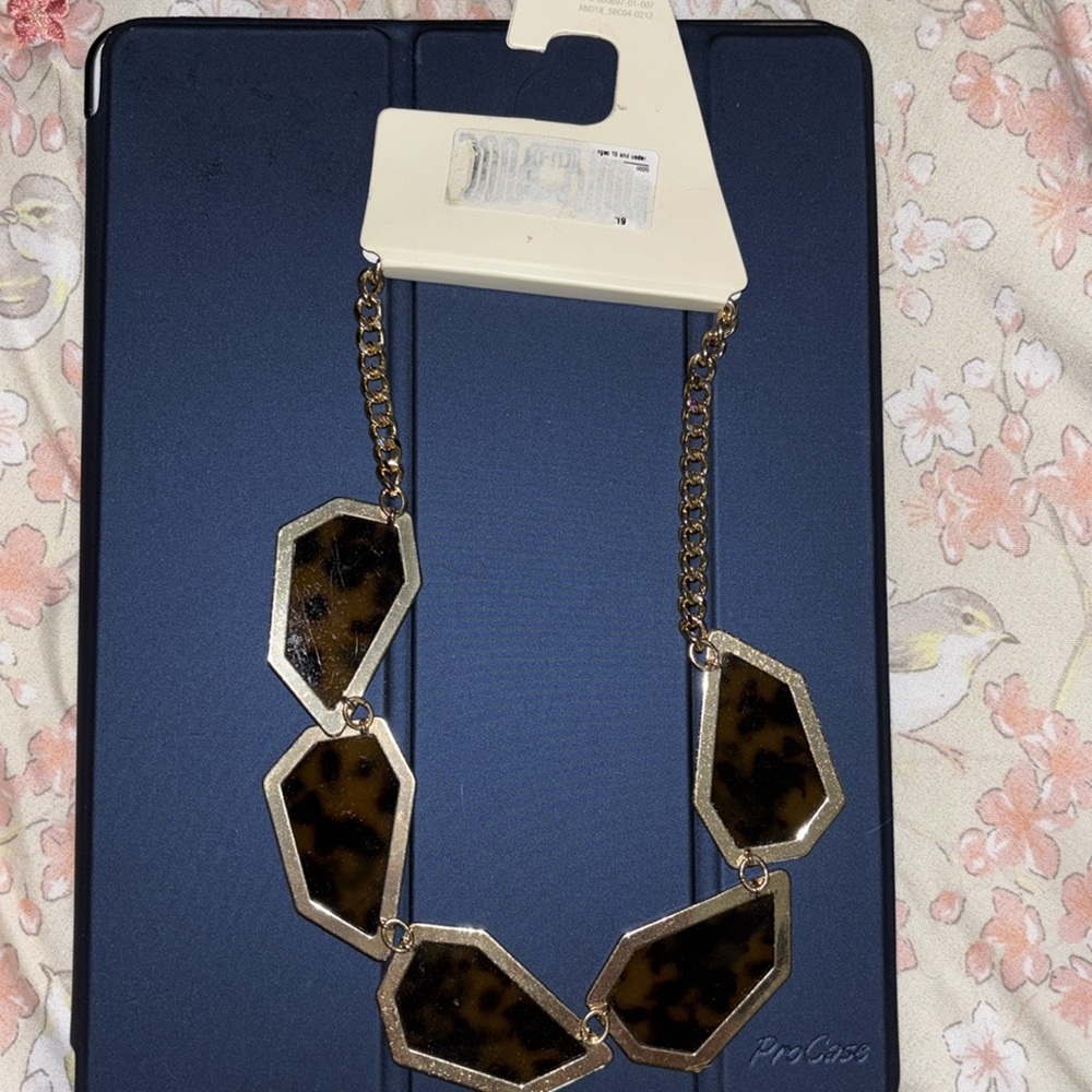 NWT A New Day Geometric Faux Tortoise Necklace - Picture 2 of 3